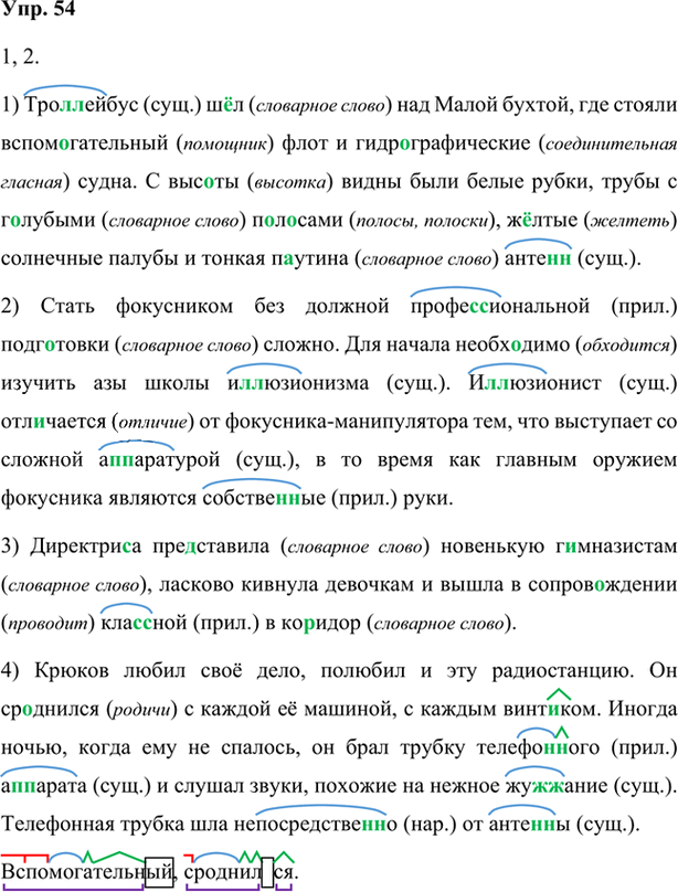 Иллюстрация к решению «Упр.54 Глава 2 ГДЗ Шмелев 7 класс (Русский язык)», 1