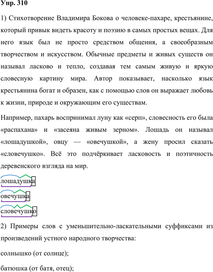 Иллюстрация к решению «Упр.310 Часть 1 ГДЗ Львова Львов 7 класс (Русский язык)», 1