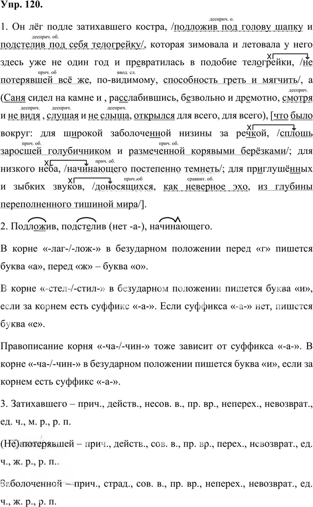 Иллюстрация к решению «Упр.120 Часть 1 ГДЗ Быстрова Кибирева 8 класс (Русский язык)», 1