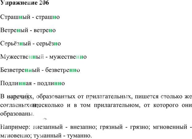 Иллюстрация к решению «Упр.206 Часть 2 ГДЗ Быстрова Кибирева 6 класс (Русский язык)», 1
