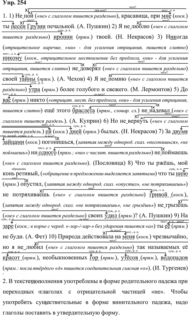 Иллюстрация к решению «Упр.254 Часть 1 ГДЗ Быстрова Кибирева 8 класс (Русский язык)», 1