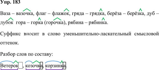 Иллюстрация к решению «Упр.183 Часть 1 ГДЗ Рамзаева 3 класс (Русский язык)», 2
