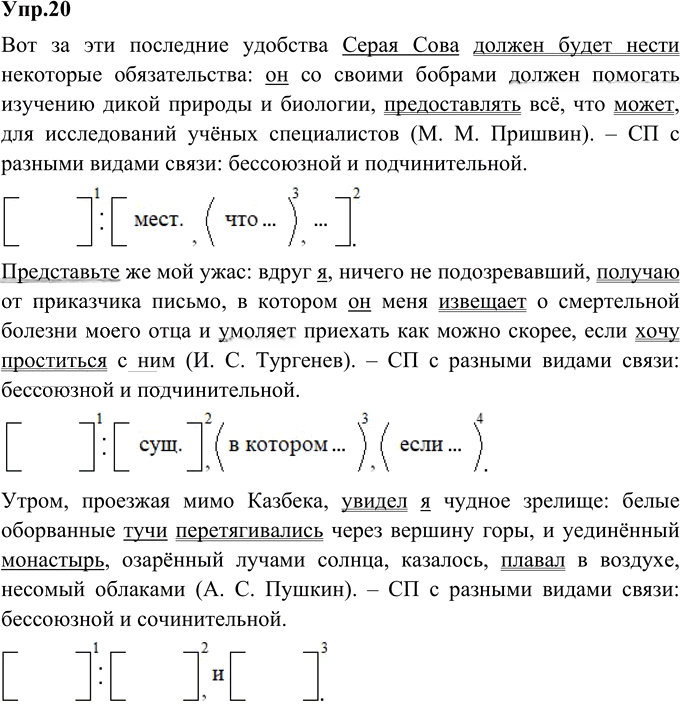 Иллюстрация к решению «Упр.20 Глава 4 ГДЗ Шмелев 9 класс (Русский язык)», 1