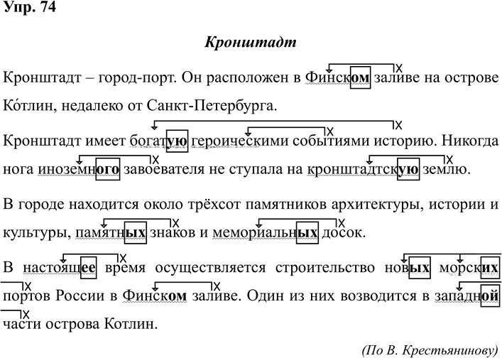 Иллюстрация к решению «Задание 74 ГДЗ Рабочая тетрадь Рамзаева 4 класс (Русский язык)», 1
