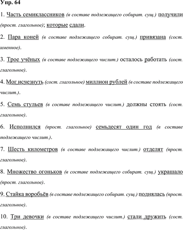 Иллюстрация к решению «Упр.64 Глава 6 ГДЗ Шмелев 7 класс (Русский язык)», 1