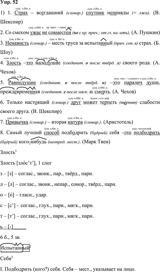 Иллюстрация к решению «Упр.52 Глава 6 ГДЗ Шмелев 7 класс (Русский язык)», 1