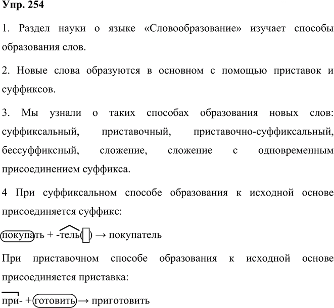 Иллюстрация к решению «Упр.254 Часть 1 ГДЗ Разумовская Львова 5 класс (Русский язык)», 1