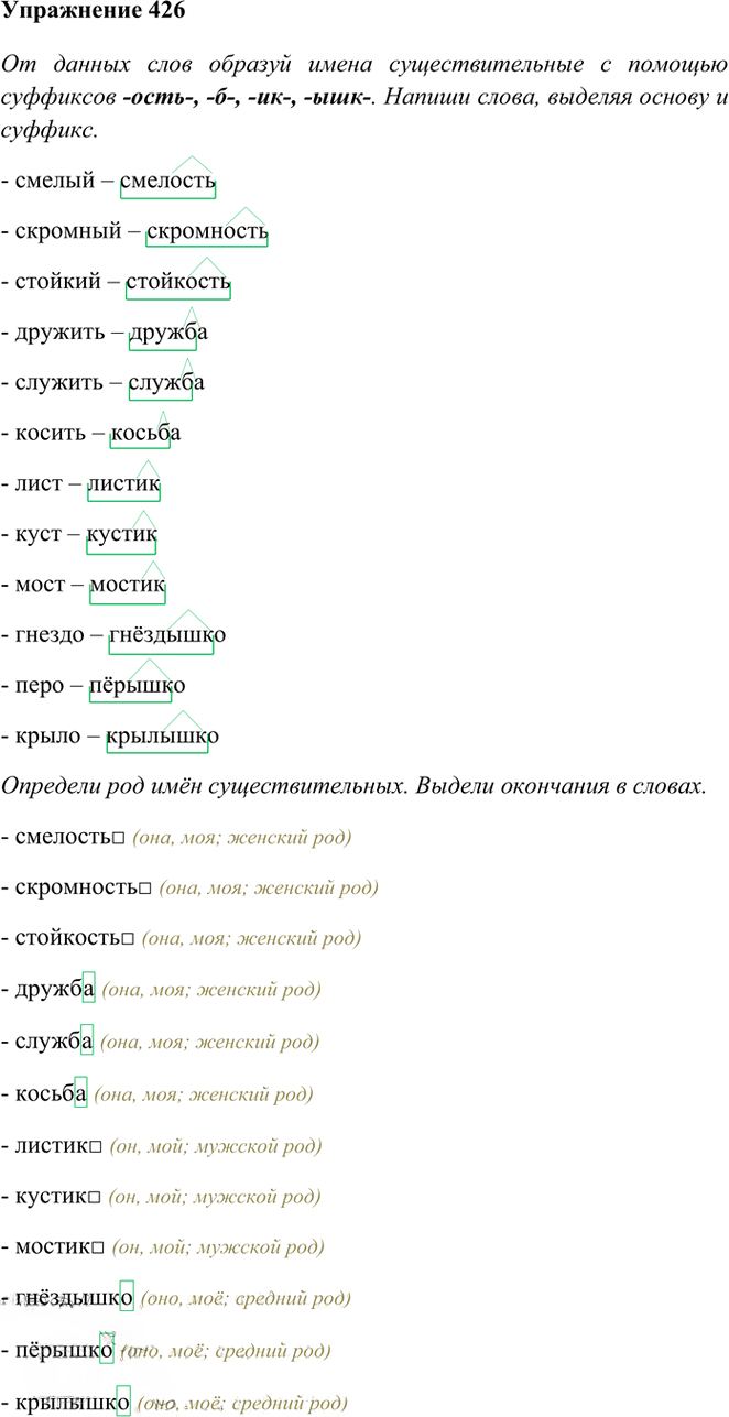 Иллюстрация к решению «Упр.426 Часть 2 ГДЗ Рамзаева 3 класс (Русский язык)», 1