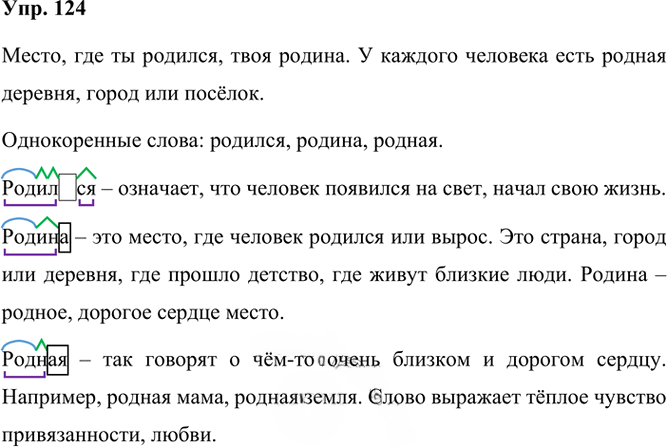 Иллюстрация к решению «Упр.124 Часть 1 ГДЗ Рамзаева 3 класс (Русский язык)», 2
