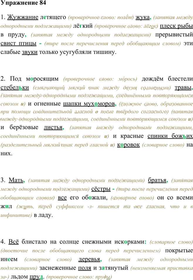 Иллюстрация к решению «Упр.84 Глава 5 ГДЗ Шмелев 5 класс (Русский язык)», 1