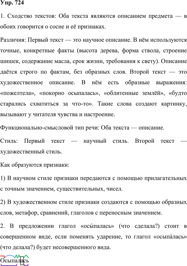 Иллюстрация к решению «Упр.724 Часть 2 ГДЗ Разумовская Львова 5 класс (Русский язык)», 1