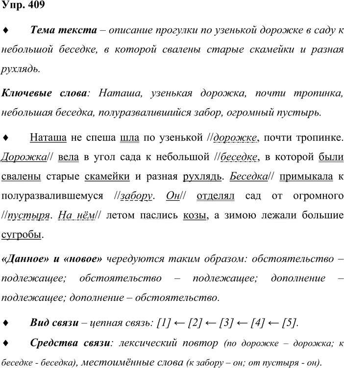 Иллюстрация к решению «Упр.409 ГДЗ Бабайцева 10-11 класс (Русский язык)», 1
