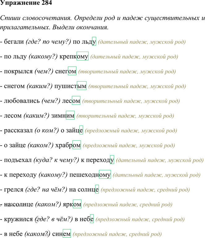 Иллюстрация к решению «Упр.284 Часть 2 ГДЗ Рамзаева 4 класс (Русский язык)», 2