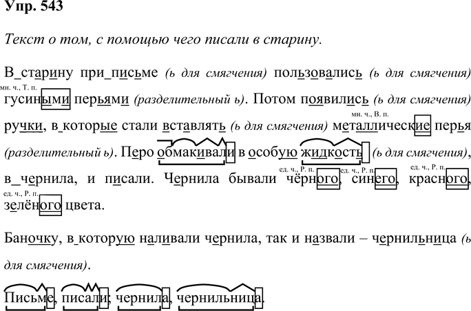 Иллюстрация к решению «Упр.543 Часть 2 ГДЗ Соловейчик 4 класс (Русский язык)», 1