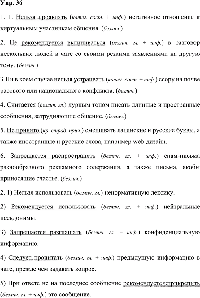 Иллюстрация к решению «Упр.36 Часть 2 ГДЗ Быстрова Кибирева 8 класс (Русский язык)», 1