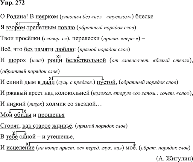 Иллюстрация к решению «Упр.272 Часть 1 ГДЗ Быстрова Кибирева 8 класс (Русский язык)», 1