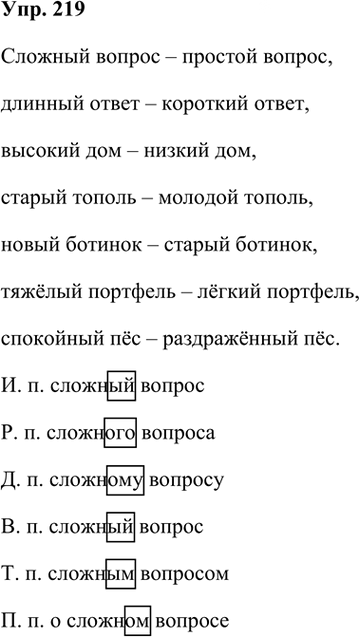 Иллюстрация к решению «Упр.219 Часть 2 ГДЗ Климанова Бабушкина 3 класс (Русский язык)», 1
