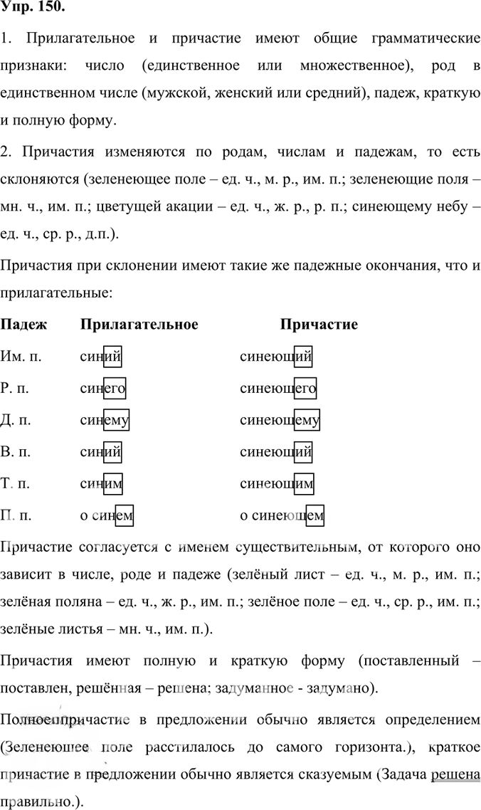 Иллюстрация к решению «Упр.150 Часть 1 ГДЗ Быстрова Кибирева 7 класс (Русский язык)», 1