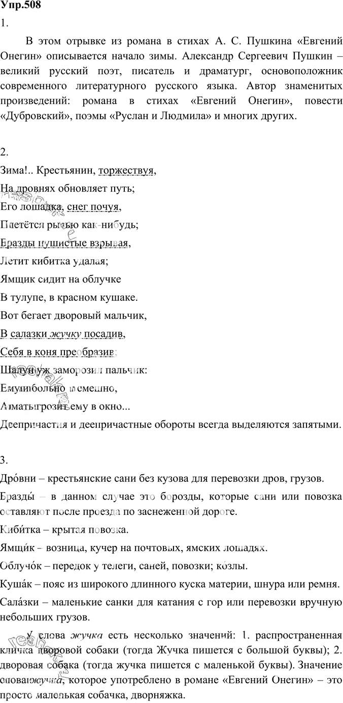 Иллюстрация к решению «Упр.508 ГДЗ Разумовская Львова 6 класс (Русский язык)», 5