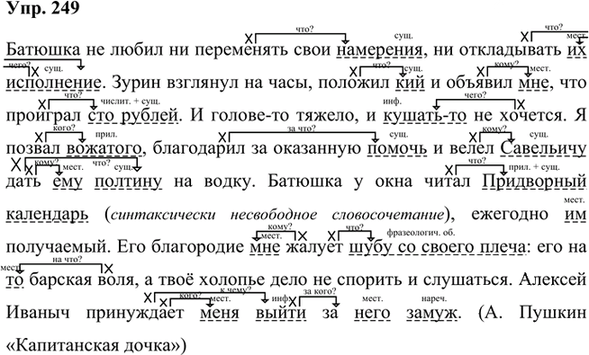Иллюстрация к решению «Упр.249 Часть 1 ГДЗ Быстрова Кибирева 8 класс (Русский язык)», 1