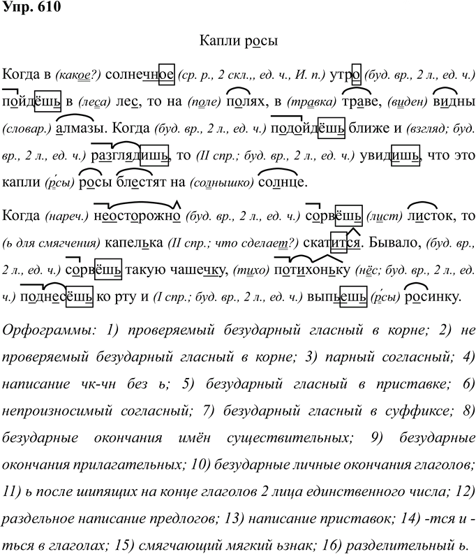 Иллюстрация к решению «Упр.610 Часть 2 ГДЗ Соловейчик 4 класс (Русский язык)», 1