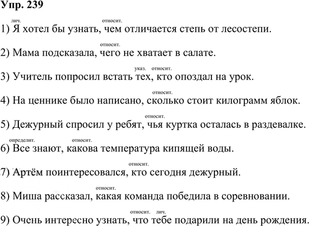 Иллюстрация к решению «Упр.239 Часть 2 ГДЗ Рыбченкова Александрова 6 класс 2023 года (Русский язык)», 1