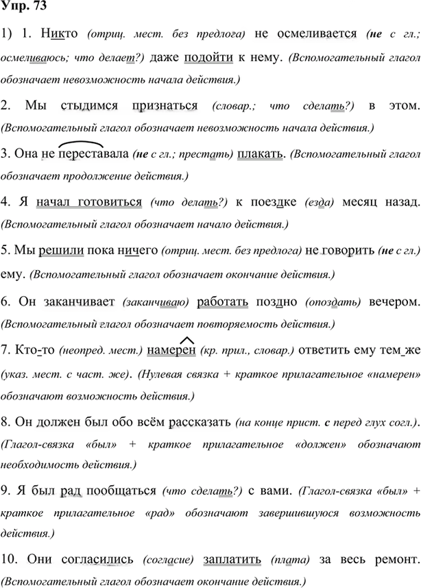 Иллюстрация к решению «Упр.73 Глава 6 ГДЗ Шмелев 7 класс (Русский язык)», 1