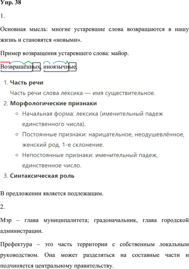 Иллюстрация к решению «Упр.38 Глава 2 ГДЗ Шмелев 7 класс (Русский язык)», 1