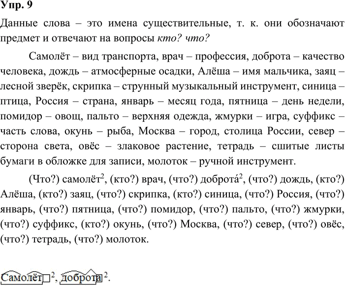 Иллюстрация к решению «Упр.9 Часть 2 ГДЗ Канакина Горецкий 3 класс (Русский язык)», 2