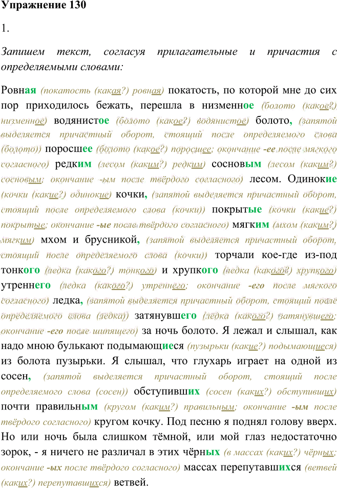 Иллюстрация к решению «Упр.130 ГДЗ Пименова Еремеева 7 класс (Русский язык)», 1