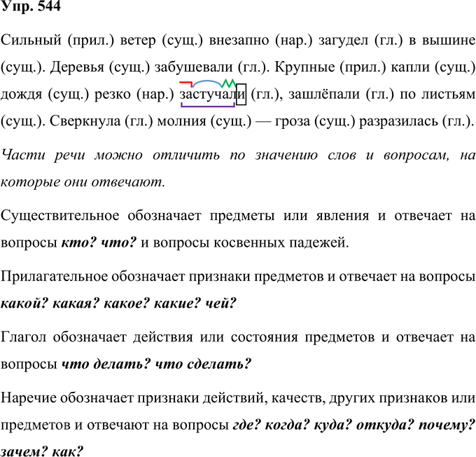 Иллюстрация к решению «Упр.544 Часть 2 ГДЗ Рамзаева 4 класс (Русский язык)», 1
