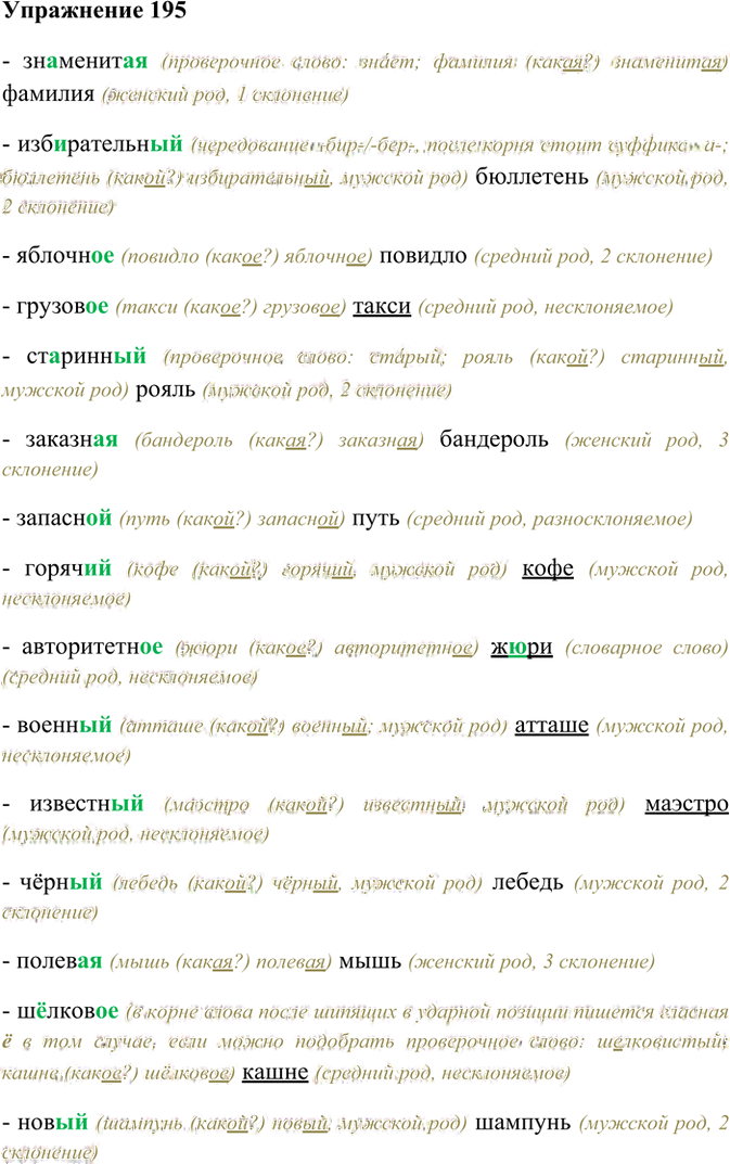 Иллюстрация к решению «Упр.195 ГДЗ Греков Крючков 10-11 класс (Русский язык)», 2