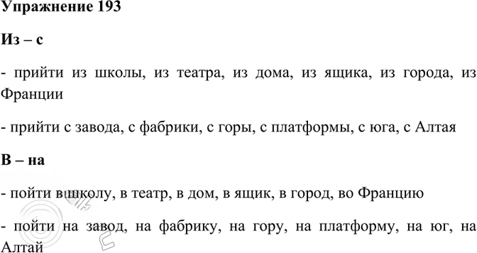 Иллюстрация к решению «Упр.193 ГДЗ Рабочая тетрадь Разумовская 7 класс (Русский язык)», 1