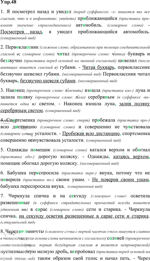 Иллюстрация к решению «Упр.48 Глава 6 ГДЗ Шмелев 6 класс (Русский язык)», 1