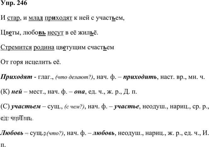 Иллюстрация к решению «Упр.246 Часть 2 ГДЗ Климанова Бабушкина 3 класс (Русский язык)», 1