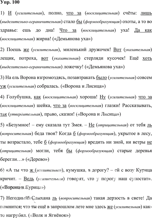 Иллюстрация к решению «Упр.100 Часть 2 ГДЗ Быстрова Кибирева 7 класс (Русский язык)», 1