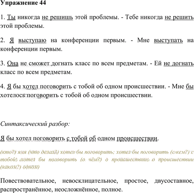 Иллюстрация к решению «Упр.44 Глава 2 ГДЗ Шмелев 8 класс (Русский язык)», 1