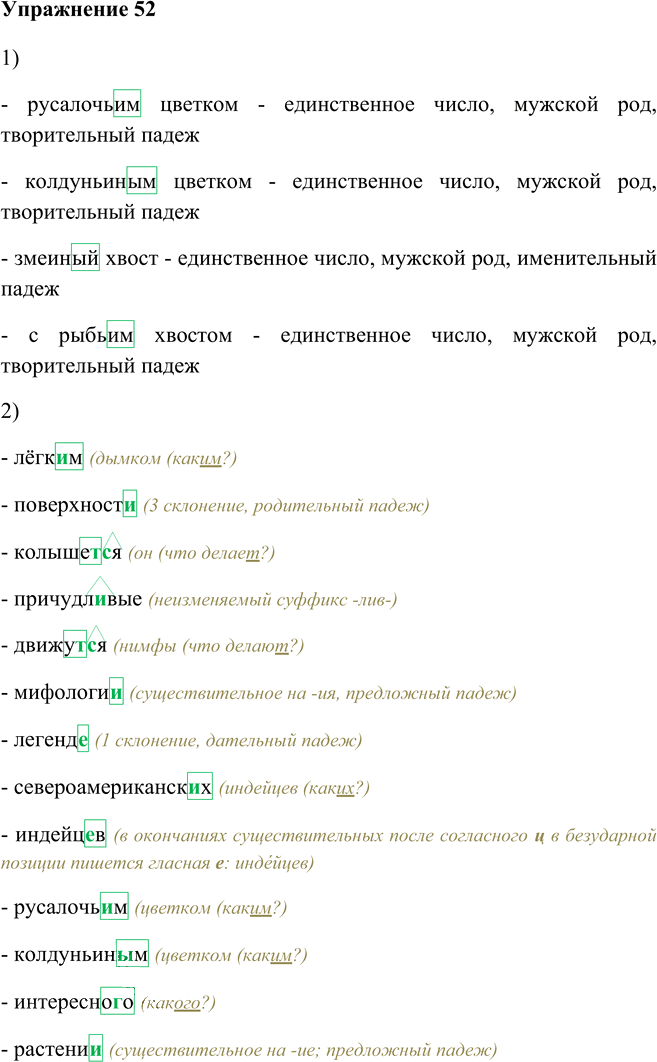 Иллюстрация к решению «Упр.52 Глава 7 ГДЗ Шмелев 5 класс (Русский язык)», 1