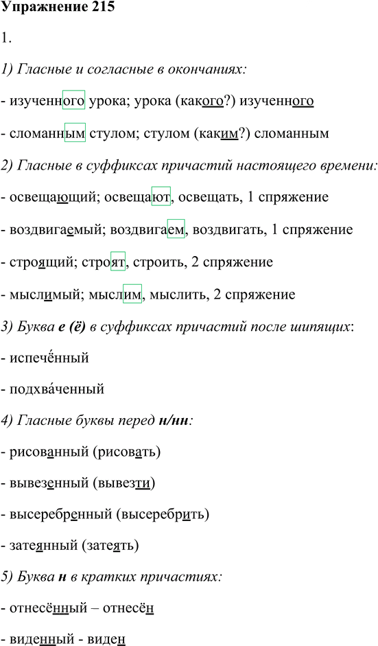 Иллюстрация к решению «Упр.215 ГДЗ Пименова Еремеева 7 класс (Русский язык)», 1
