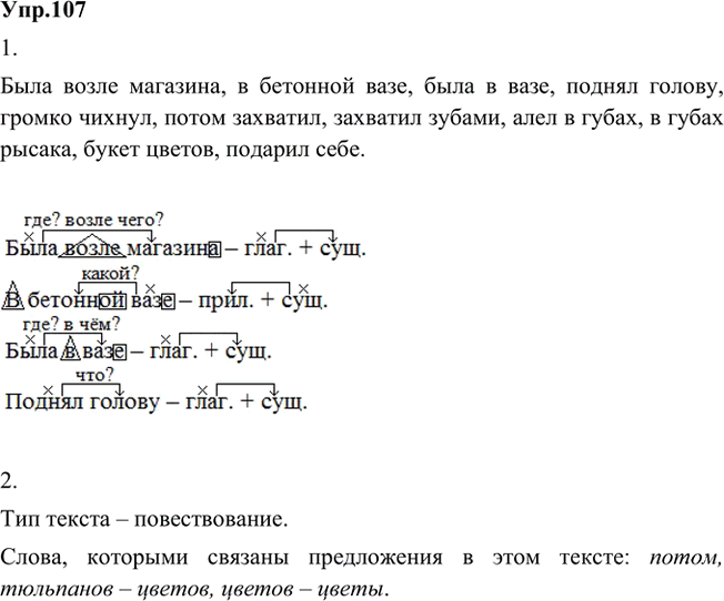 Иллюстрация к решению «Упр.107 Часть 1 ГДЗ Быстрова Кибирева 5 класс (Русский язык)», 1