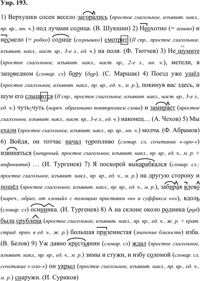 Иллюстрация к решению «Упр.193 Часть 1 ГДЗ Быстрова Кибирева 8 класс (Русский язык)», 1