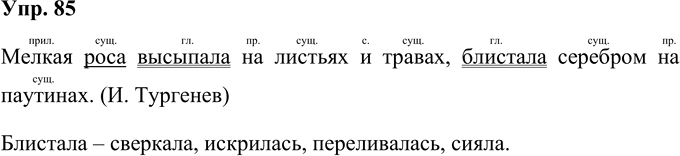 Иллюстрация к решению «Упр.85 Часть 2 ГДЗ Рабочая тетрадь Канакина Горецкий 4 класс (Русский язык)», 1