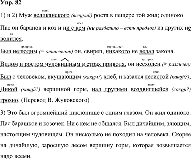 Иллюстрация к решению «Упр.82 Глава 1 ГДЗ Шмелев 7 класс (Русский язык)», 1