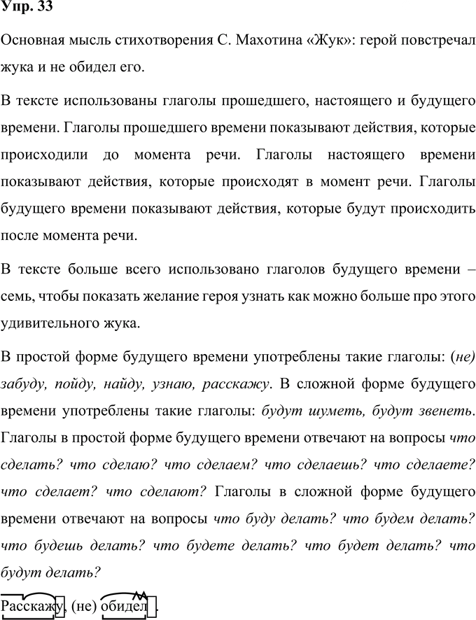 Иллюстрация к решению «Упр.33 Часть 2 ГДЗ Желтовская Калинина 4 класс (Русский язык)», 1