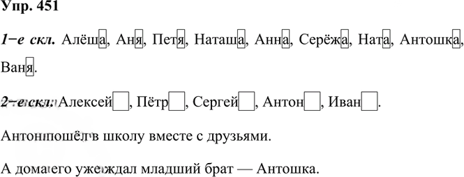 Иллюстрация к решению «Упр.451 Часть 2 ГДЗ Рамзаева 3 класс (Русский язык)», 2