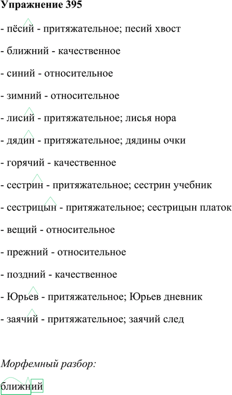 Иллюстрация к решению «Упр.395 ГДЗ Лидман-Орлова Пименова 6 класс (Русский язык)», 1