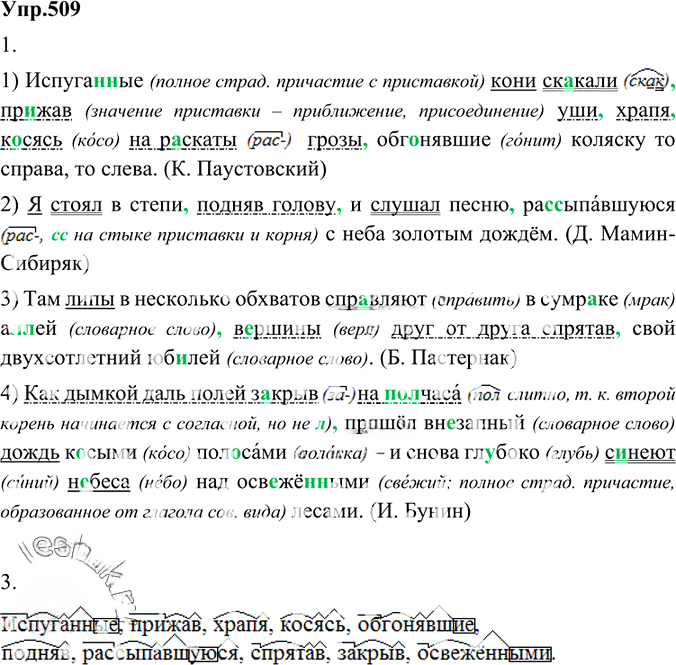 Иллюстрация к решению «Упр.509 ГДЗ Разумовская Львова 6 класс (Русский язык)», 3