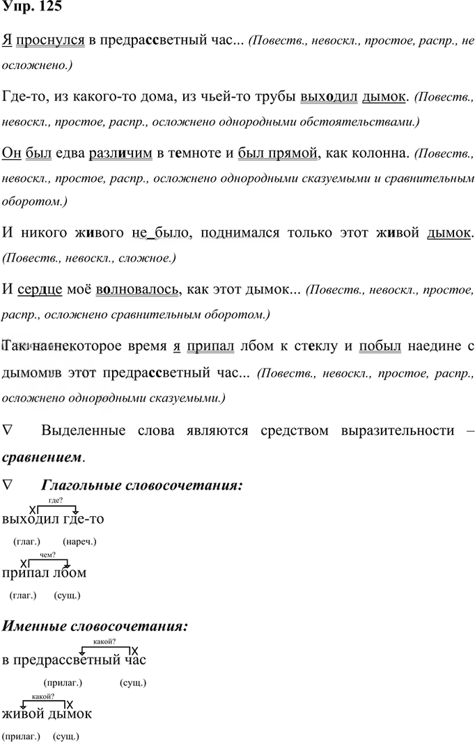 Иллюстрация к решению «Упр.125 Часть 2 ГДЗ Рабочая тетрадь Ладыженская Ляшенко 5 класс (Русский язык)», 1
