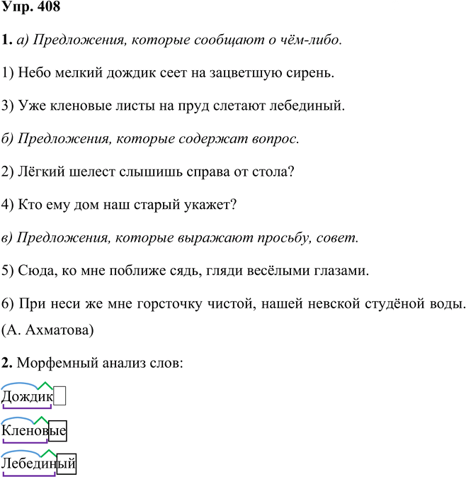 Иллюстрация к решению «Упр.408 Часть 2 ГДЗ Разумовская Львова 5 класс (Русский язык)», 1