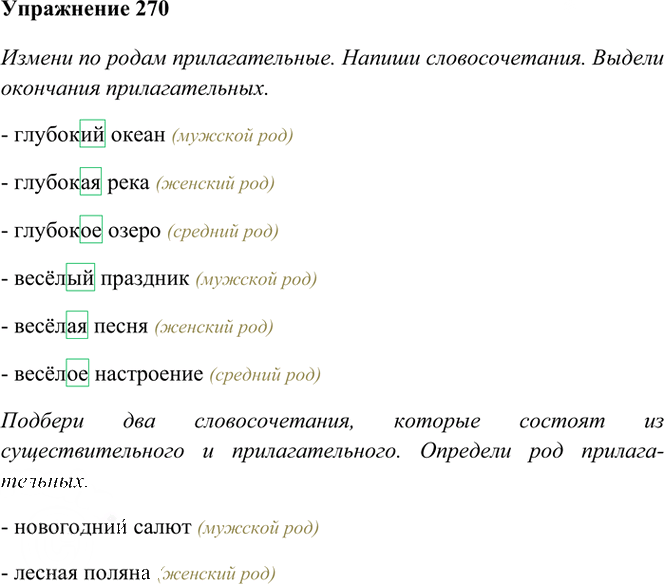 Иллюстрация к решению «Упр.270 Часть 1 ГДЗ Рамзаева 4 класс (Русский язык)», 2